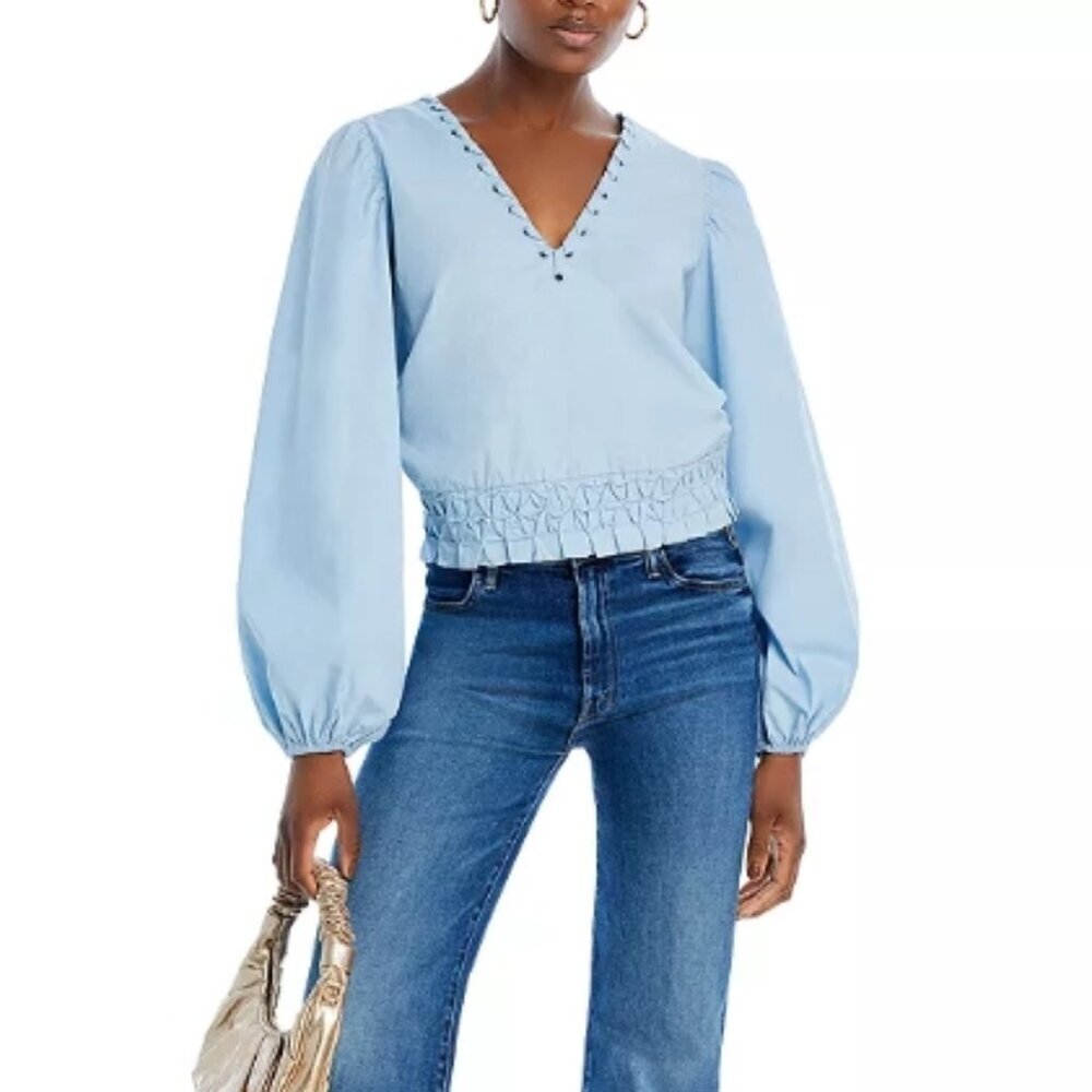 Ramy Brook Elisa Cotton Top – Blue Quartz – XS – NWT